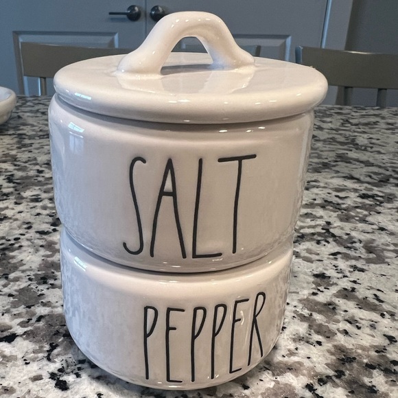 Rae Dunn Kitchen Rae Dunn Salt And Pepper Holder With Lid Poshmark